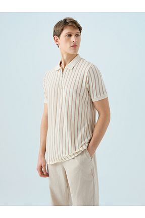 پولوشرت قهوه ای مردانه مخلوط پلی استر Loft - کد 921282000