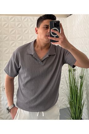 تیشرت طوسی مردانه رگولار WENMİNG - کد 931362207
