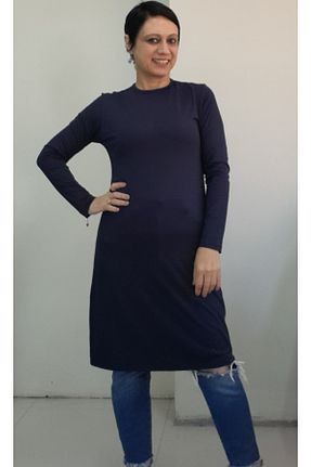 تیشرت سایز بزرگ سرمه ای زنانه تکی Mertcan Butik - کد 931357251