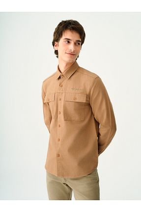پیراهن قهوه ای مردانه رگولار Loft - کد 856138325