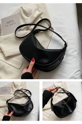 کیف دوشی مشکی زنانه چرم مصنوعی NBİBAGS - کد 895886620