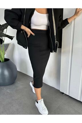 ست بالاتنه و پائین تنه مشکی زنانه بافتنی DİAWAYS - کد 934279231