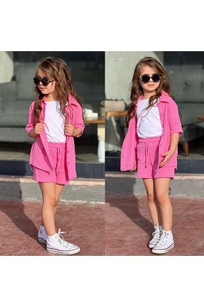 ست بالاتنه و پائین تنه صورتی بچه گانه بافتنی AtegeWear - کد 931687808