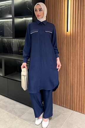 ست بالاتنه و پائین تنه حجاب سرمه ای زنانه رگولار Julude - کد 931384462