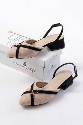 کفش پاشنه بلند کلاسیک بژ زنانه چرم لاکی DURUNUN BUTİĞİ - کد 931391259