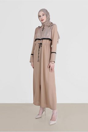 مانتو بلند حجاب بژ زنانه Alvina - کد 804944843