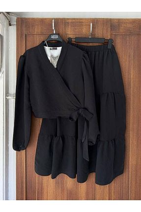 ست بالاتنه و پائین تنه حجاب مشکی زنانه رگولار TCN - کد 931381076