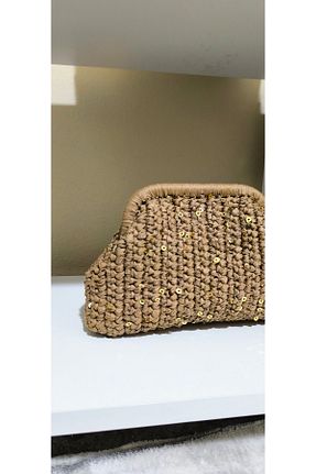 کیف دستی قهوه ای ابعاد کوچک Knittingworld - کد 931396864