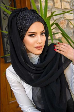 کلاه شنای حجاب مشکی زنانه Aişe Tesettür - کد 931405884