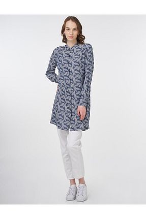 تونیک حجاب آبی زنانه ویسکون Kayra - کد 931421690