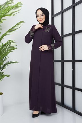 کلاه و ابایا بنفش زنانه پلی استر hafsamina - کد 635375841