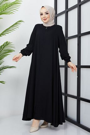 مانتو بلند حجاب مشکی زنانه hafsamina - کد 645681493