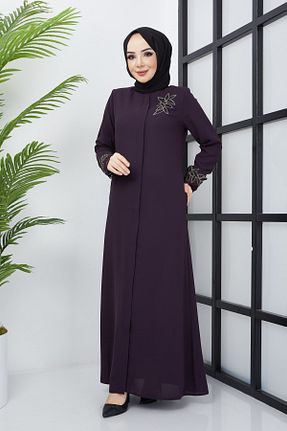 کلاه و ابایا بنفش زنانه پلی استر hafsamina - کد 635375841