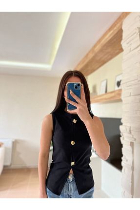 بلوز مشکی زنانه ساده MODA - کد 931438539