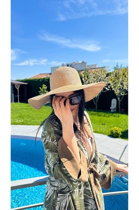 کلاه قهوه ای زنانه حصیر Luminos Butik - کد 921300379