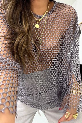 بلوز طوسی زنانه ساده Sohotique By P - کد 931444182