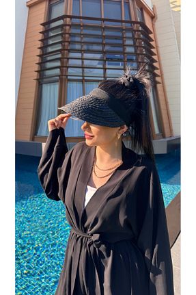 کلاه مشکی زنانه حصیر Luminos Butik - کد 833263172