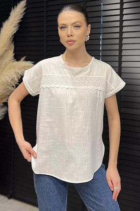بلوز بژ زنانه رگولار GÜLSELİ - کد 931452337