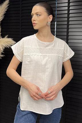 بلوز بژ زنانه رگولار GÜLSELİ - کد 931452337