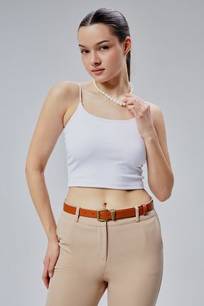 کمربند نارنجی زنانه چرم خالص Livize - کد 931448565