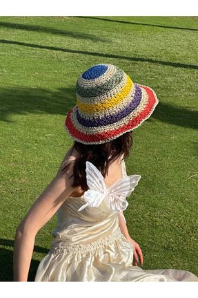 کلاه بژ زنانه حصیر Luminos Butik - کد 712956272