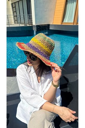 کلاه قهوه ای زنانه حصیر Luminos Butik - کد 699233642