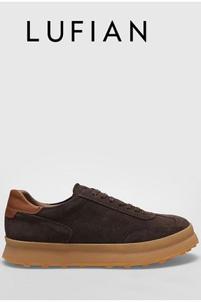 کفش اسنیکر قهوه ای مردانه بند دار Kids Club Shoes - کد 931480080