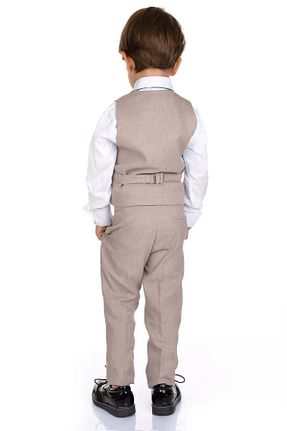 کت و شلوار بژ بچه گانه یقه نوک تیز Mnk - کد 346901936