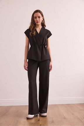 ست بالاتنه و پائین تنه مشکی زنانه بافتنی Olalook - کد 926646441