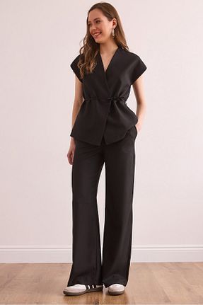 ست بالاتنه و پائین تنه مشکی زنانه بافتنی Olalook - کد 926646441