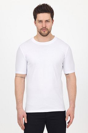 تیشرت سفید مردانه اسلیم فیت DAMGA JEANS - کد 931489871