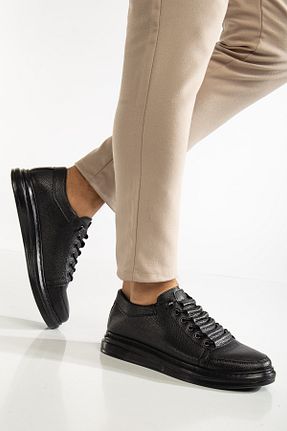کفش اسنیکر مشکی مردانه چرم مصنوعی Zegeshoes - کد 906018660