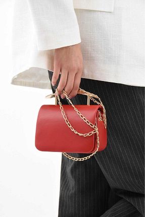 کیف دوشی قرمز زنانه چرم مصنوعی larosee - کد 931488571