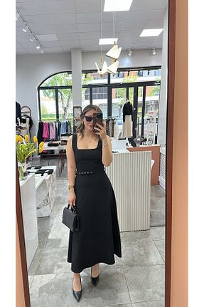 لباس مشکی زنانه بافتنی LUSSO - کد 931486752