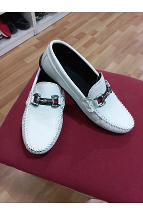 کفش کلاسیک سفید مردانه چرم مصنوعی emin kundura - کد 931486907