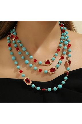 گردنبند استیل ( فولاد ) زرد زنانه TAKİŞKO - کد 931493164
