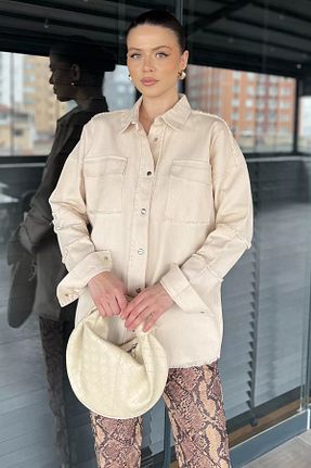 پیراهن طوسی زنانه رگولار GÜLSELİ - کد 931499975