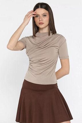 بلوز بژ زنانه ساده GÜLSELİ - کد 931499958