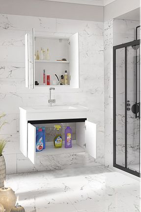 ست کمد حمام سفید Alfa Banyo - کد 931496035
