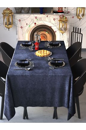 رومیزی سرمه ای پلی استر Demor Home - کد 346683943