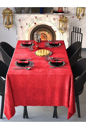 رومیزی قرمز پلی استر Demor Home - کد 346693663