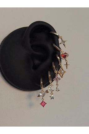 گوشواره استیل (فولاد) طلائی استیل (فولاد) h&b design jewel - کد 931524431