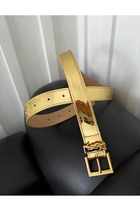 کمربند زرد زنانه چرم مصنوعی MUJGANERDOGANDESIGN - کد 895522501