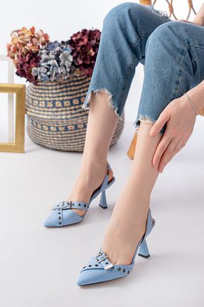 کفش پاشنه بلند کلاسیک آبی زنانه چرم marinarosse - کد 795153962