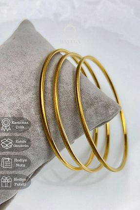 دستبند استیل (فولاد) زرد زنانه استیل ضد زنگ MAVEGA - کد 899655233