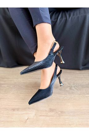 کفش مجلسی مشکی زنانه پاشنه نازک AHOORA SHOE - کد 931576619