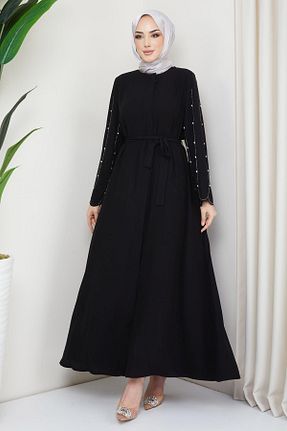 مانتو بلند حجاب مشکی زنانه hafsamina - کد 731715677