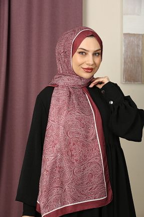 شال زرشکی زنانه پنبه ای aldyoo - کد 931597801