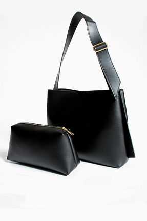 کیف دوشی مشکی زنانه چرم مصنوعی NBİBAGS - کد 807952798