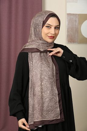 شال قهوه ای زنانه پنبه ای aldyoo - کد 931597799